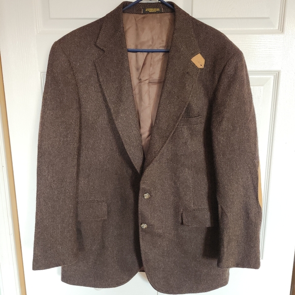 EVAN PICONE Vintage Woodward/Lothrop 100% Wool Brown Blazer Union Made 46L